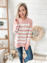 Load image into Gallery viewer, Light Pink Striped Long Sleeve Top