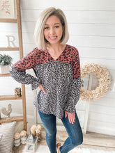 Load image into Gallery viewer, Multi Leopard Print Top With Rope Accent