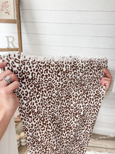 Load image into Gallery viewer, Leopard Print Raw Hem High Rise Flare Jeans