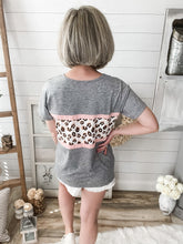Load image into Gallery viewer, Accent Leopard Short Sleeve Top