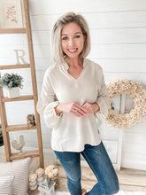 Load image into Gallery viewer, Cream Long Sleeve Cupro Top