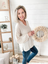 Load image into Gallery viewer, Cream Long Sleeve Cupro Top