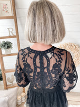 Load image into Gallery viewer, Black Floral Mesh Dress
