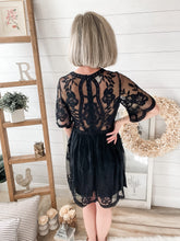 Load image into Gallery viewer, Black Floral Mesh Dress