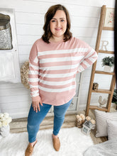 Load image into Gallery viewer, Light Pink Striped Long Sleeve Top
