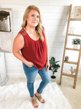 Load image into Gallery viewer, Plus Size Strappy Cut-Out Shoulder Tank