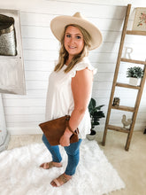 Load image into Gallery viewer, Plus Size Ruffled Detailed Cut Off Sleeve Top