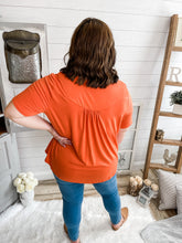 Load image into Gallery viewer, Plus Size Orange Buttoned Top