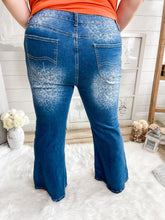 Load image into Gallery viewer, Plus Size Faded Leopard Print Distressed Flare Jeans