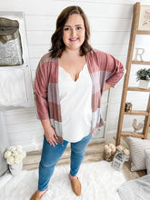 Load image into Gallery viewer, Plus Size Color Block Lightweight Cardigan