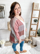 Load image into Gallery viewer, Plus Size Color Block Lightweight Cardigan