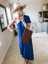 Load image into Gallery viewer, One Sided Shoulder Maxi Dress With Side Slit