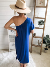 Load image into Gallery viewer, One Sided Shoulder Maxi Dress With Side Slit