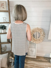 Load image into Gallery viewer, Black and White Stripe Tank