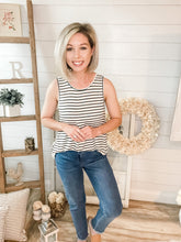Load image into Gallery viewer, Black and White Stripe Tank