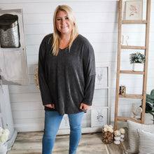 Load image into Gallery viewer, V-Neck Ribbed Long Sleeve Top