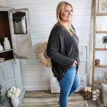 Load image into Gallery viewer, V-Neck Ribbed Long Sleeve Top