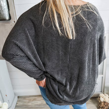 Load image into Gallery viewer, V-Neck Ribbed Long Sleeve Top
