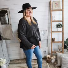 Load image into Gallery viewer, V-Neck Ribbed Long Sleeve Top