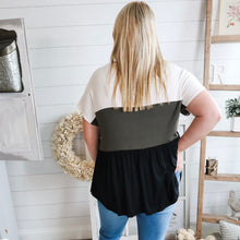 Load image into Gallery viewer, Color Block Babydoll Top