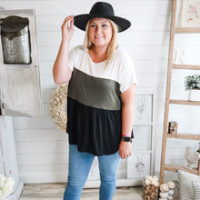 Load image into Gallery viewer, Color Block Babydoll Top