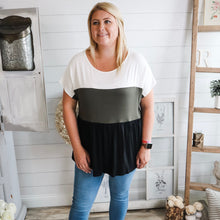 Load image into Gallery viewer, Color Block Babydoll Top