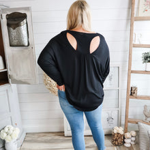 Load image into Gallery viewer, Black Long Sleeve Cut Out Back Top