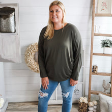 Load image into Gallery viewer, Olive Long Sleeve Cut Out Back Top