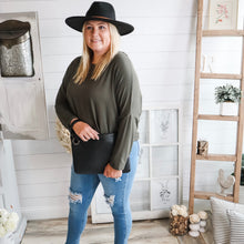 Load image into Gallery viewer, Olive Long Sleeve Cut Out Back Top