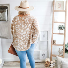 Load image into Gallery viewer, Taupe Leopard Print Sweater Top