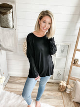 Load image into Gallery viewer, Black Long Sleeve Cut Out Back Top