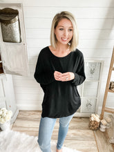 Load image into Gallery viewer, Black Long Sleeve Cut Out Back Top