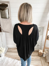 Load image into Gallery viewer, Black Long Sleeve Cut Out Back Top