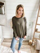 Load image into Gallery viewer, Olive Long Sleeve Cut Out Back Top