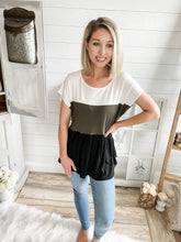 Load image into Gallery viewer, Color Block Babydoll Top