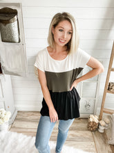 Load image into Gallery viewer, Color Block Babydoll Top