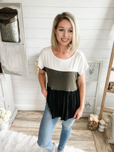 Load image into Gallery viewer, Color Block Babydoll Top