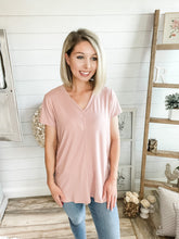 Load image into Gallery viewer, V Neck Short Sleeve Middle Seam Shirt