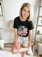 Load image into Gallery viewer, American Flag Sunflower/Butterfly Graphic Tee