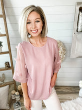 Load image into Gallery viewer, Lavender Kimono Large Swiss Dot Sleeves Top