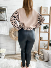Load image into Gallery viewer, Black High Waisted Zippered Up Faux Leather Leggings
