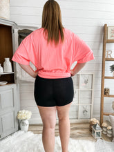 Load image into Gallery viewer, Black High Waisted Cotton Biker Shorts