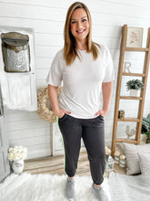 Load image into Gallery viewer, Ash Grey Tricot Track Joggers With Neon Yellow Side Stripes