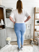 Load image into Gallery viewer, Spring Blue Athletic High Waisted Leggings
