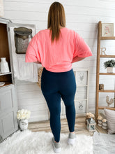 Load image into Gallery viewer, Navy Cotton Motto Leggings