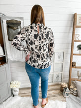 Load image into Gallery viewer, Neutral Cow Print Top