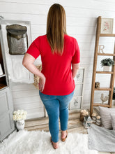 Load image into Gallery viewer, Red Short Sleeve Top