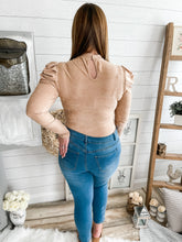 Load image into Gallery viewer, Puff Sleeve Suede Feeling Bodysuit