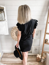 Load image into Gallery viewer, Tie Around Waist Ruffled Sleeve Dress