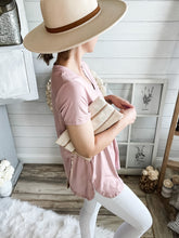 Load image into Gallery viewer, Nude Faux Leather Double Zipper Clutch With Attached Wristlet